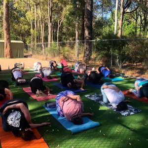 Yoga in the back garden
